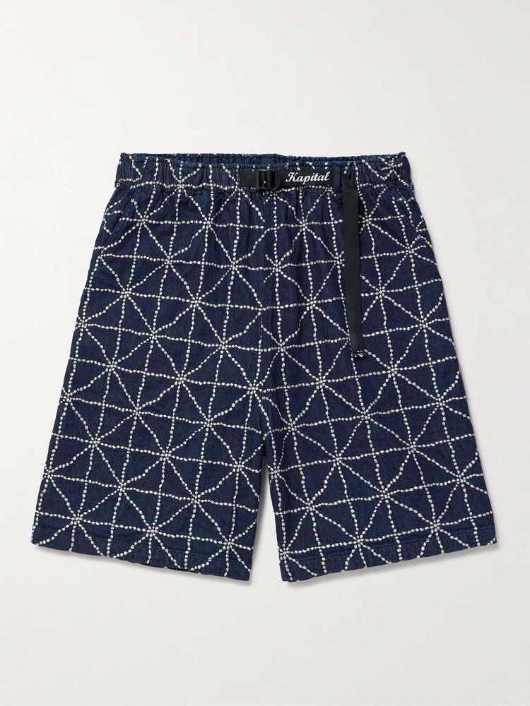 캐피탈 캐피탈 25 F/W 캐피탈 DOJO 이지 와이드레그 벨트 엠브로이드 데님 쇼츠 EK-1731SPDARK B0081664397