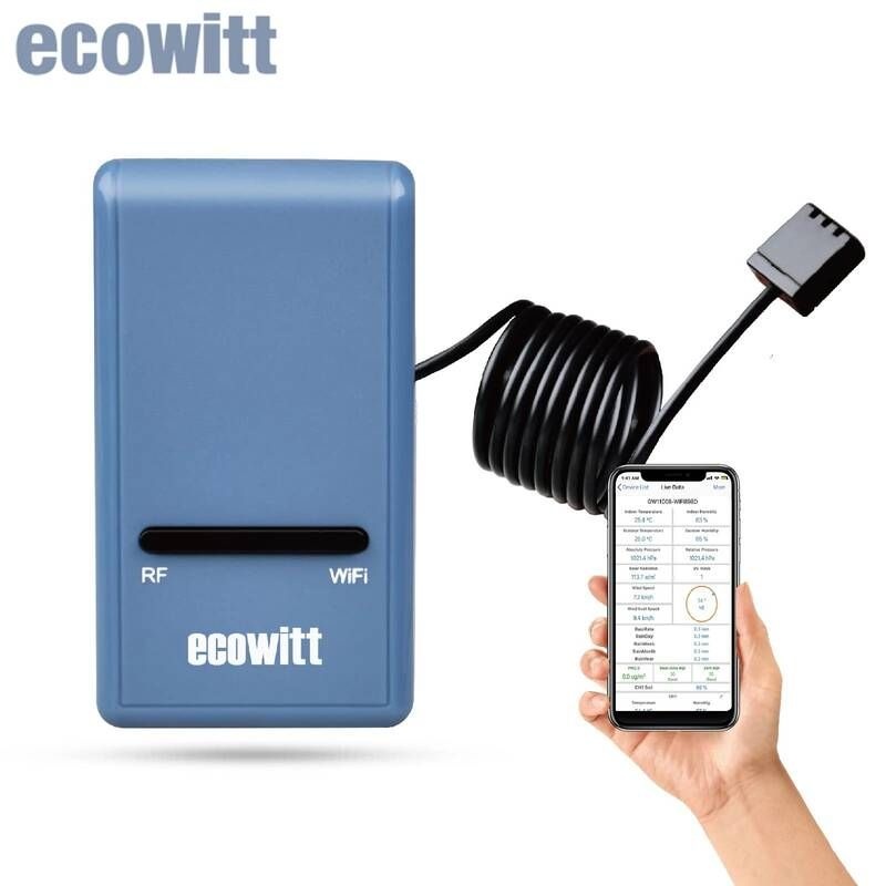 UnKnown [해외] 탐침 고기 요리 온도계 Ecowitt GW1100 WiFi 게이트웨이-온도계 습도계 기압 실내 온도 습도 측정기 홈 오피스 IOT 용