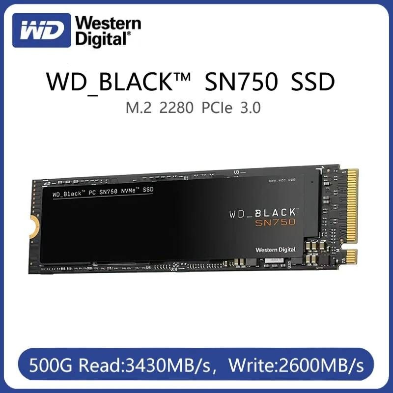UnKnown [해외] 노트북 SSD 에스에스디 M.2 2TB 1TB 하드 Western Digital WD_검은색 PC SN750 NVMe 500GB 2280 PCle Gen3 3D Nand 내부 솔리드 스테이트