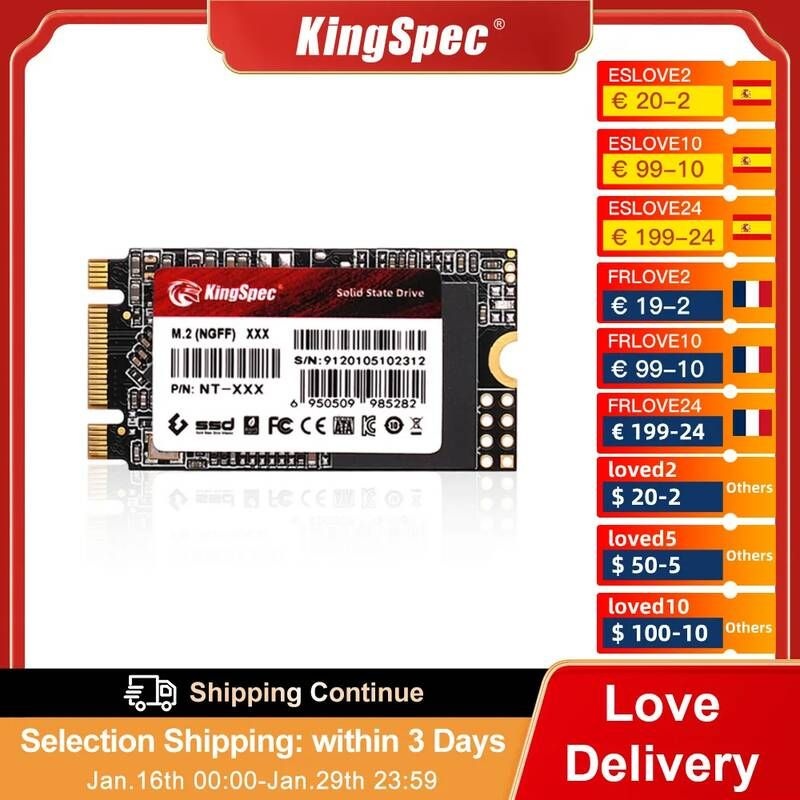 [해외] 노트북 SSD 에스에스디 M.2 2TB 1TB 하드 KingSpec-M.2 SATA3 128GB 256gb 512 HDD 2242mm NGFF M2 SATA 1 테라바이트 2 120gb 240gb 드라이