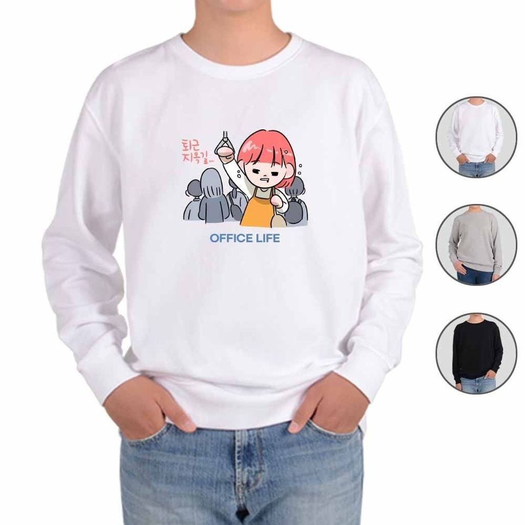 맨투맨 남여공용 소확행 힐링 직장인 회사생활 thirtythree [BDN76128]