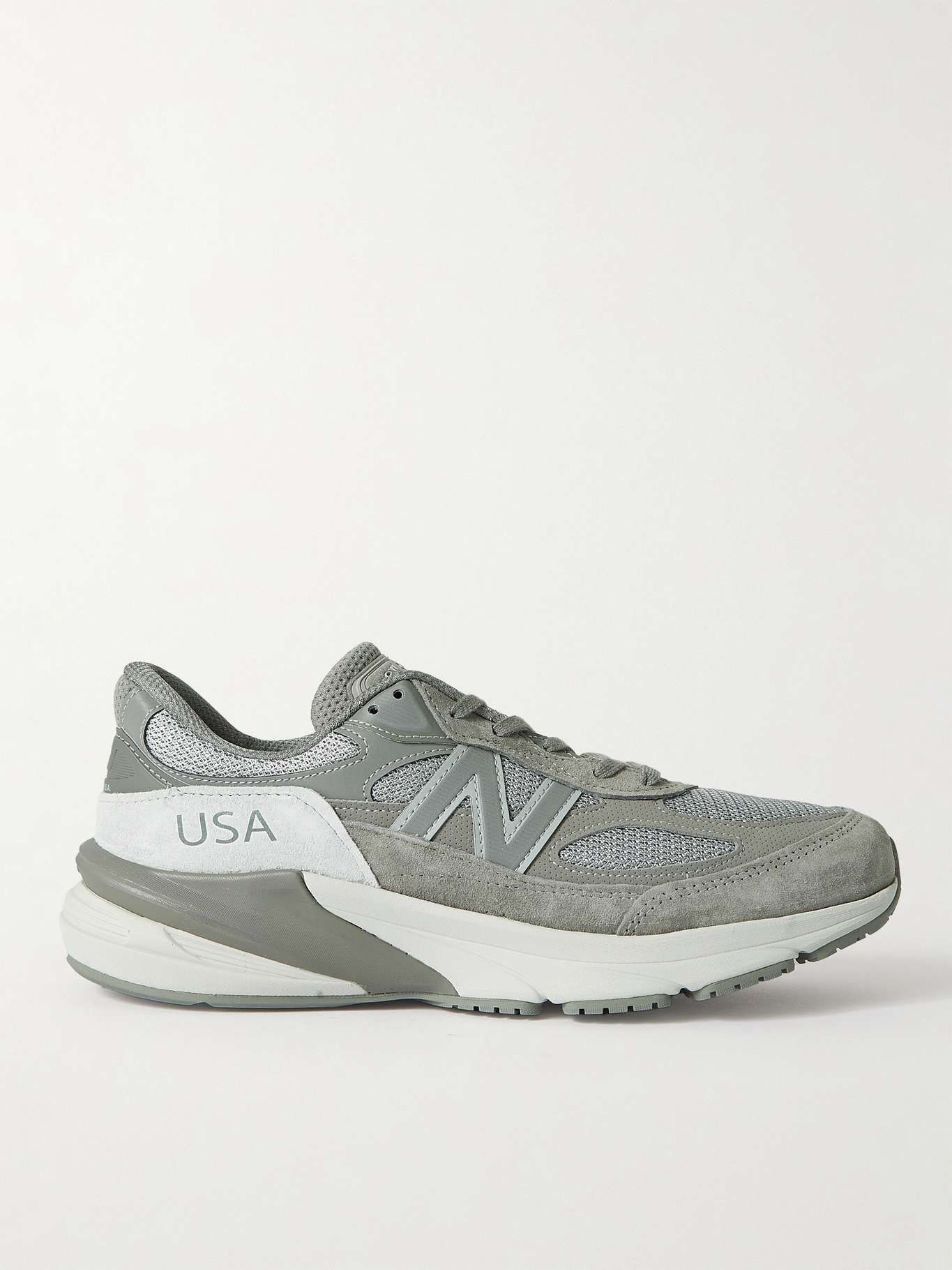 뉴발란스 뉴발란스 WTAPS 990V6 레더 스웨이드 & 메쉬 스니커즈 M990WT6GREY B0080521830