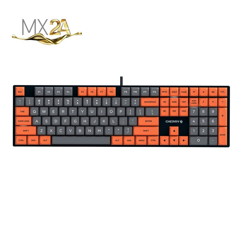 체리 기계식 키보드 풀윤활 저소음 풀배열 MX2A 변형백축 오렌지