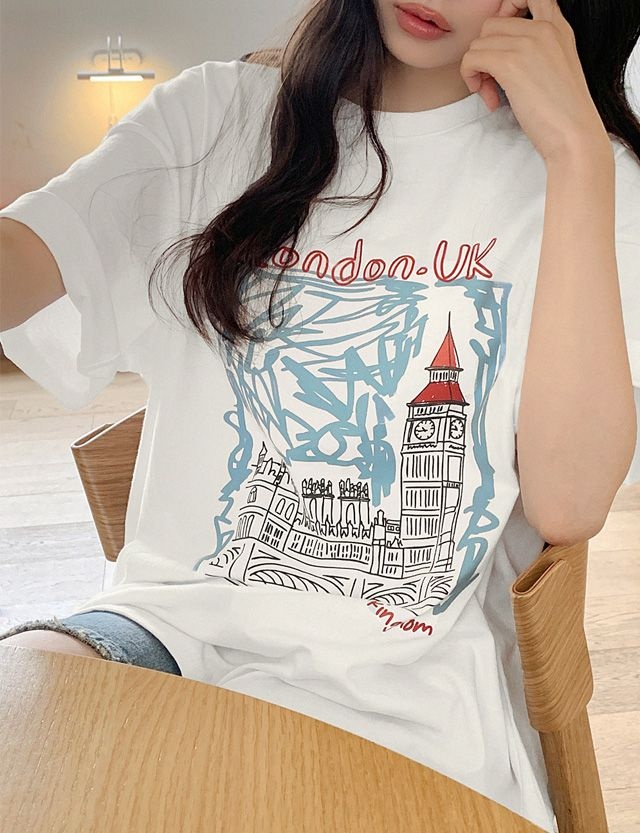 공구우먼 공구우먼 [제작] 런더너 루즈핏 반팔 티셔츠 87253 빅사이즈 여성의류