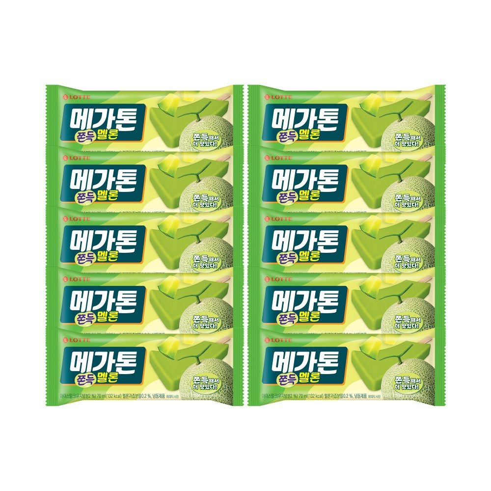 [롯데백화점] 롯데웰푸드 메가톤 쫀득 멜론 x10개