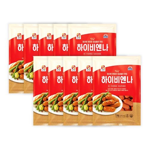 [롯데백화점]  [사조오양] 하이비엔나 1박스 (1kg X 10개입) 냉장