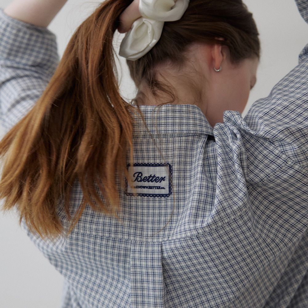 Loose-fit classic check shirt [KNSS06SH02]_Navy