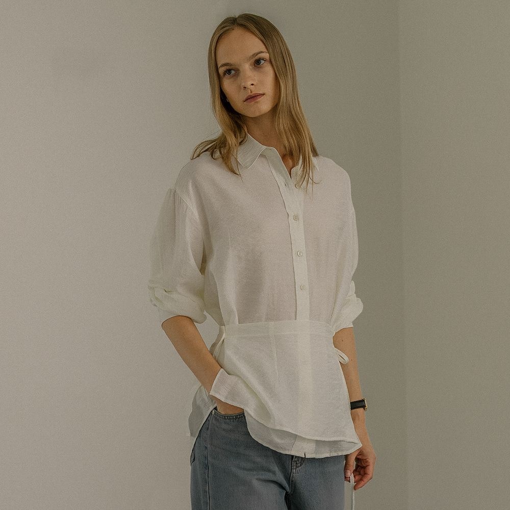 KNOWN BETTER 노운베러 Waist layered blouse set [KNFW02BL07]_Ivory