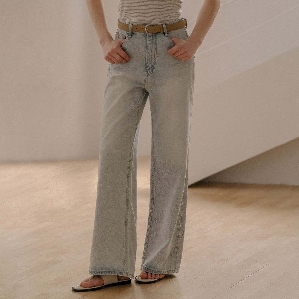 KNOWN BETTER 노운베러 Loose fit snow denim pants [KNSS04PT03]_Light Blue