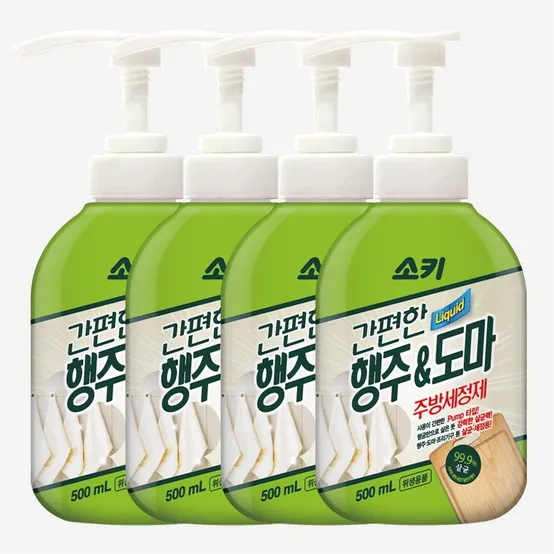 무궁화 든든살림 소키 간편한 주방세정제 행주도마 펌프형 500ml 4개