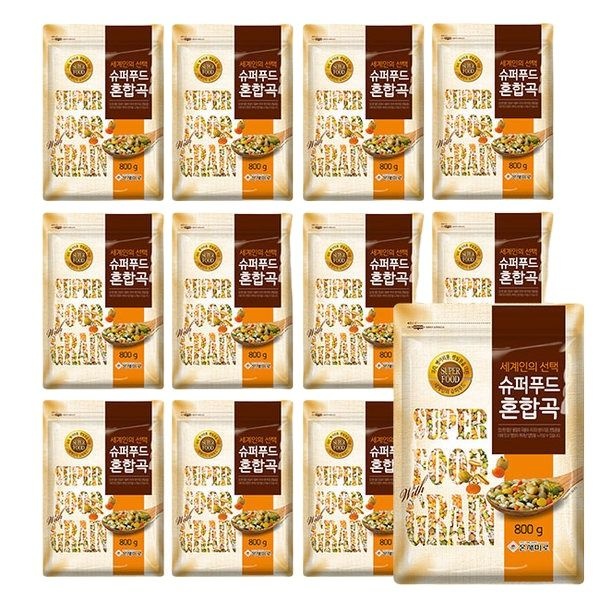 최신도정 슈퍼푸드 혼합곡 800gx12봉 진공압축 소포장 17곡 귀리 렌틸콩 병아리콩 잡곡