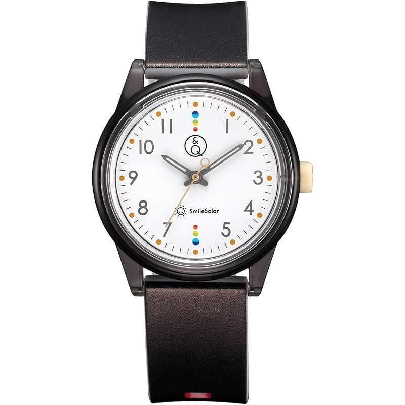 [해외] 시티즌 QQ 손목시계 아날로그 스마일 솔라 매칭 스타일 방수 우레탄 벨트 RP26-010 남성용 블랙