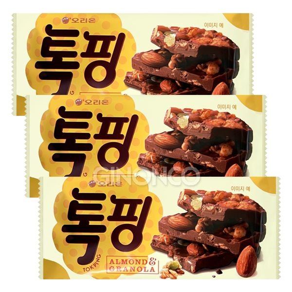 오리온 톡핑 아몬드 그래놀라 43g 3개 초코 간식 탕비실 사무실