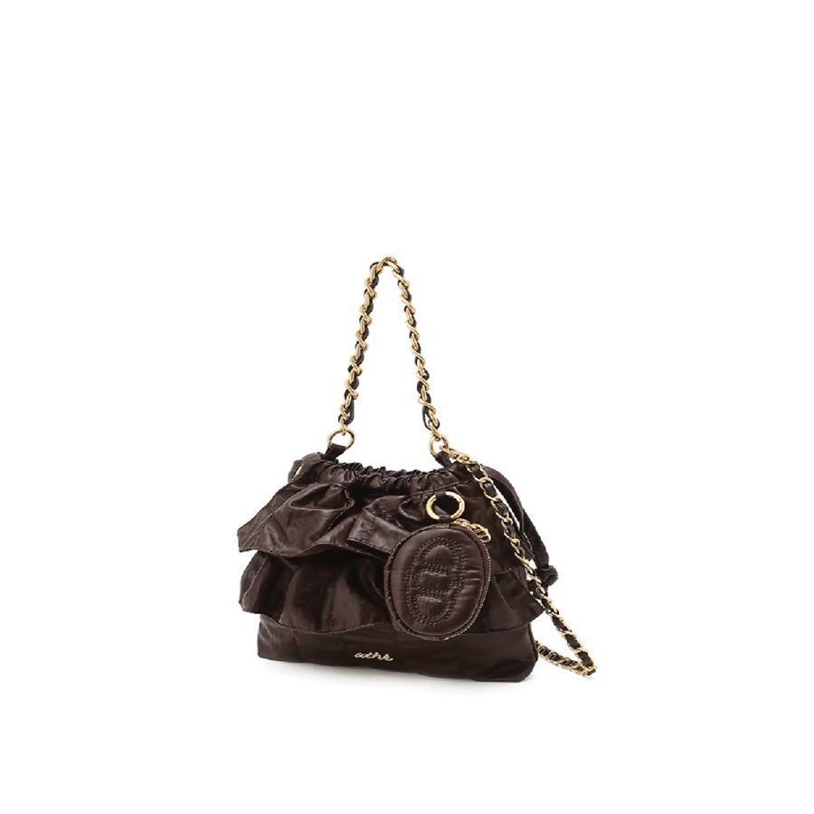 아떼 바네사브루노 [AK수원점] [아떼 바네사브루노] [FRILL]브라운 듀프스킨 미니크로스 S (AABA6E700W2)