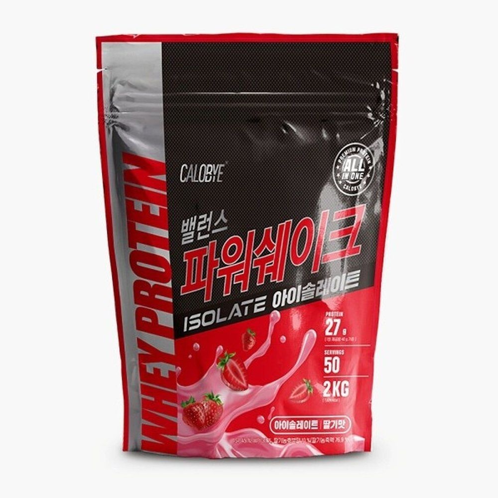 칼로바이 가성비갑 밸런스 파워쉐이크 아이솔레이트 보충제 단백질 프로틴 딸기맛 2kg