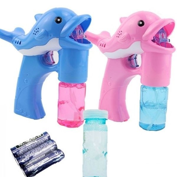 황용토이 AA건전지3개 포함 돌고래 기능 발사기 자동 비눗방울 리필액2개 디자인 멜로디