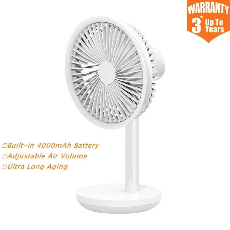 [해외] 스탠드 유선 무선 선풍기 Solove-데스크탑 저소음 충전식 배터리 용량 4000mAh USB 충전 3 가지 풍속 모드 냉방 진동팬