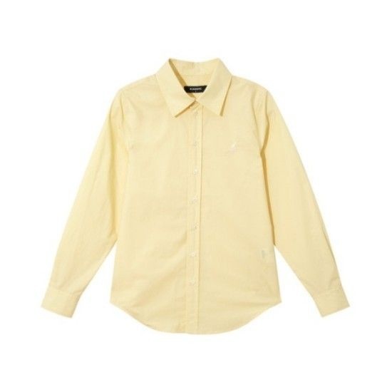 캉골(KANGOL) 긴팔티 CQK KSEW-SH70820YE 우먼스 솔리드 셔츠 7082 옐로우