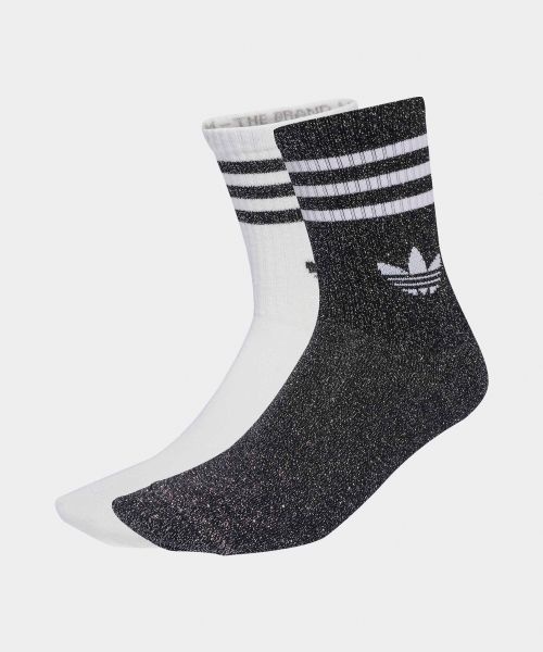 ADIDAS 아디다스 ADIDAS 3-스트라이프 글리터 크루 삭스 2켤레 - 화이트블랙 JV6049 114603