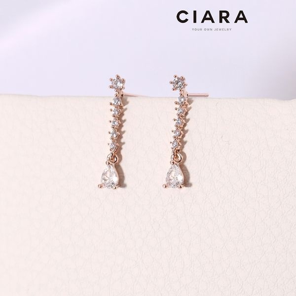 씨아라 [하프클럽]CIARA 14K Cagliari 세븐스톤 드랍 귀걸이(GoldPlated)