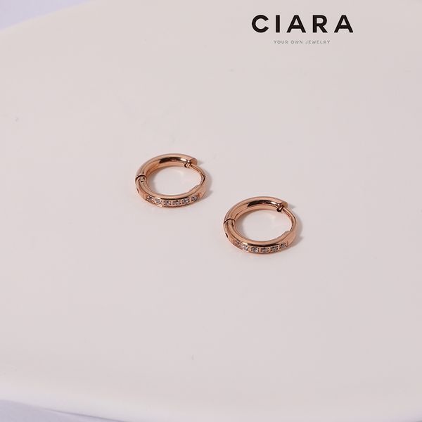 씨아라 [하프클럽]CIARA 써지컬스틸 Cagliari 링셰입 샤이닝 원터치 귀걸이