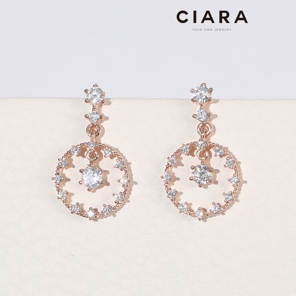 씨아라 [하프클럽]CIARA 14K Jenne 서클 샤이닝 샹들리에 귀걸이(SilverPin)