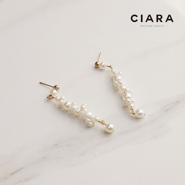 씨아라 [하프클럽]CIARA 16K Siracusa 풀그레이프 드랍 진주 귀걸이(GoldPlated)