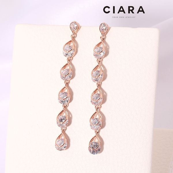 씨아라 [하프클럽]CIARA 14K Cagliari 캐럿핀셋 드랍 귀걸이(SilverPin)