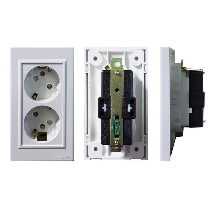 [패션플러스][주식회사 브이와이][JH75547T_52CE]컨센트 표준 접지 둥근 콘센트 매입2구 (31361126A)