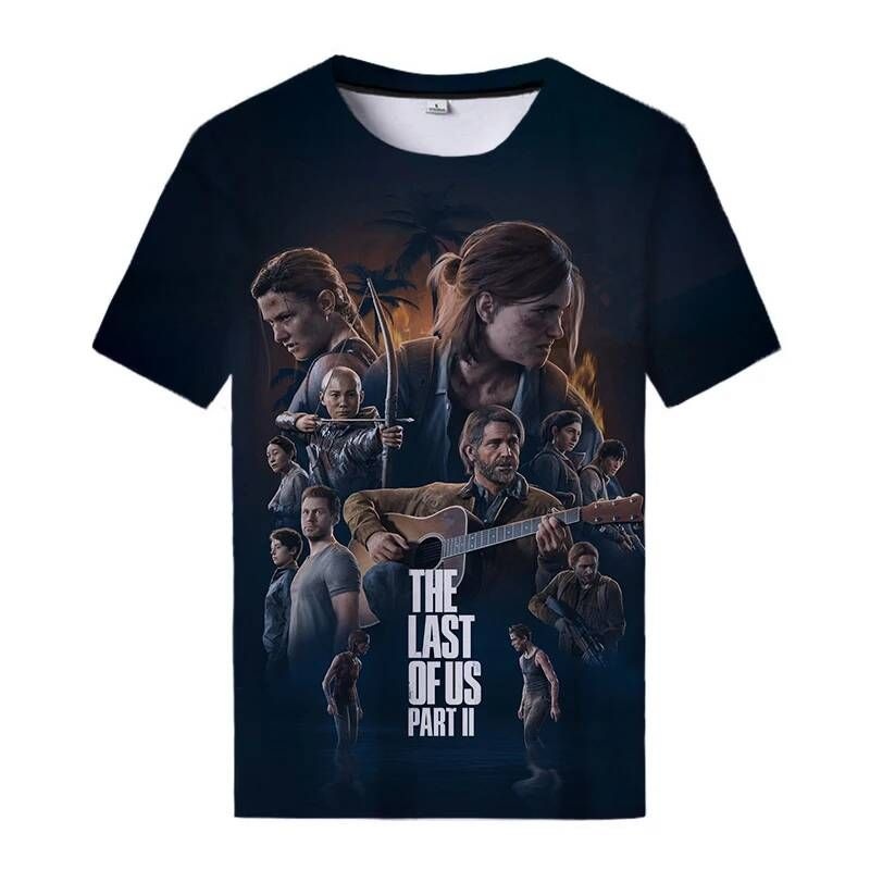 [해외] 남자 반팔 티셔츠 남성 머슬릿 반팔티 The Last Of Us Part II 게임 3D 프린트 스트리트웨어 여성 패션 오버사이즈 코스