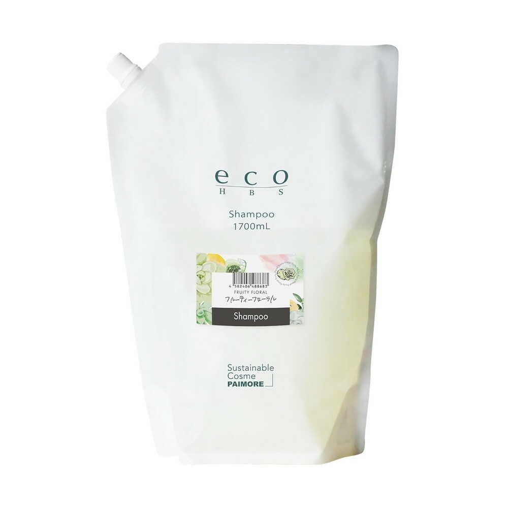 [해외] 파이 모어 에코 HBS 샴푸 리필 프루티 플로랄 1700ml 일본 미용실 기초 케어 살롱 헤어 관리 윤기 업소용 일제 보습