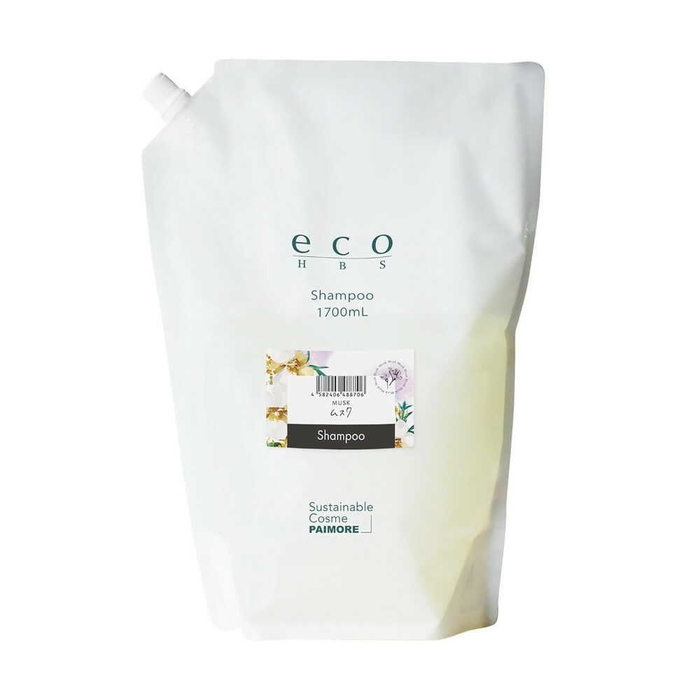 [해외] 파이 모어 에코 HBS 샴푸 리필 머스크 1700ml 보습 미용실 헤어 관리 윤기 일본 일제 살롱 머릿결 업소용 기초 케어