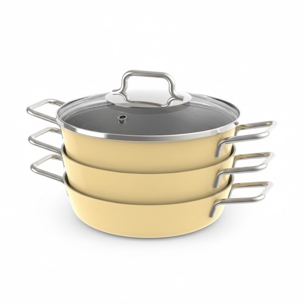 티와이에스 에델코첸 통 3중 스택이지 냄비세트 4P 허니버터