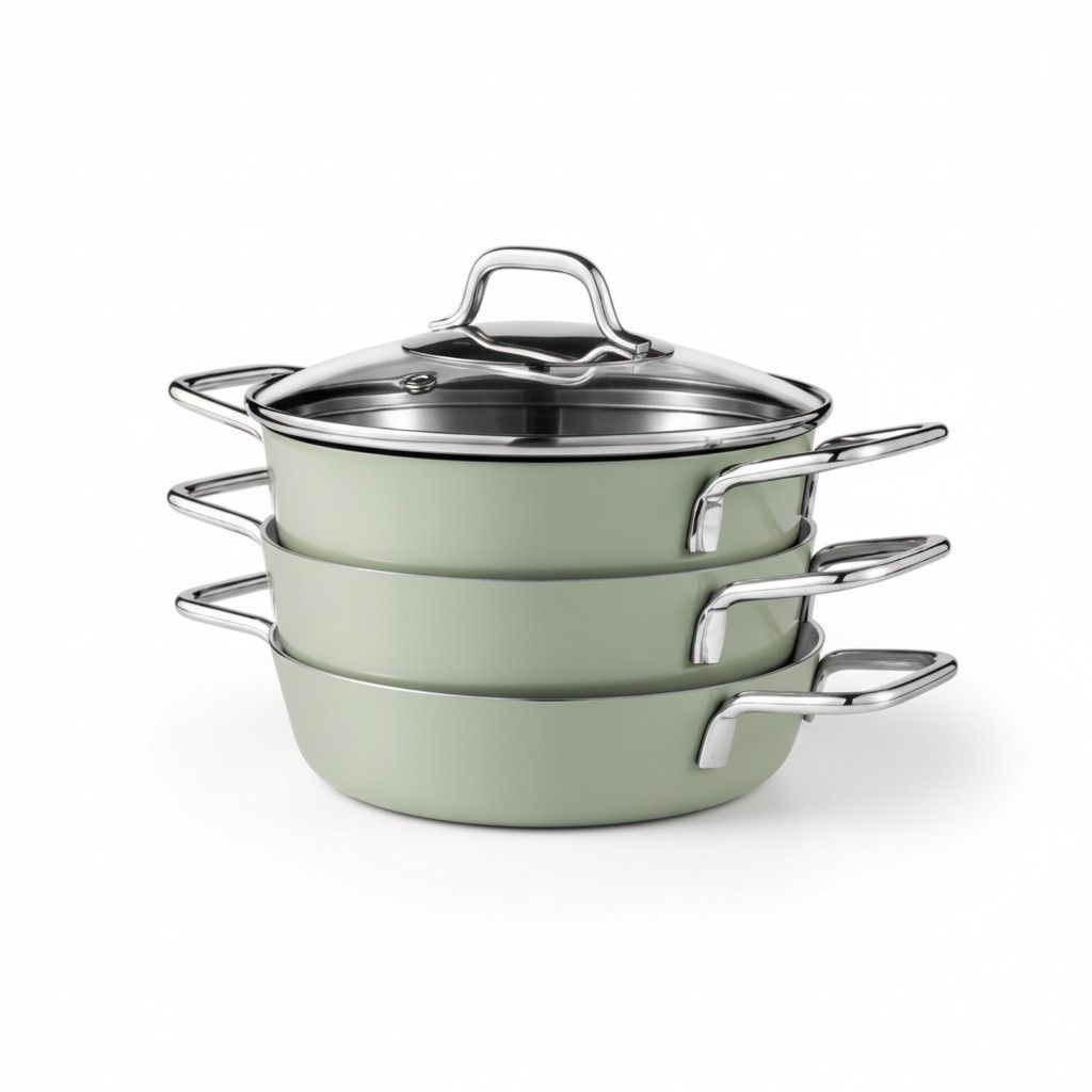 티와이에스 에델코첸 통 3중 스택이지 냄비세트 4P 에코그린