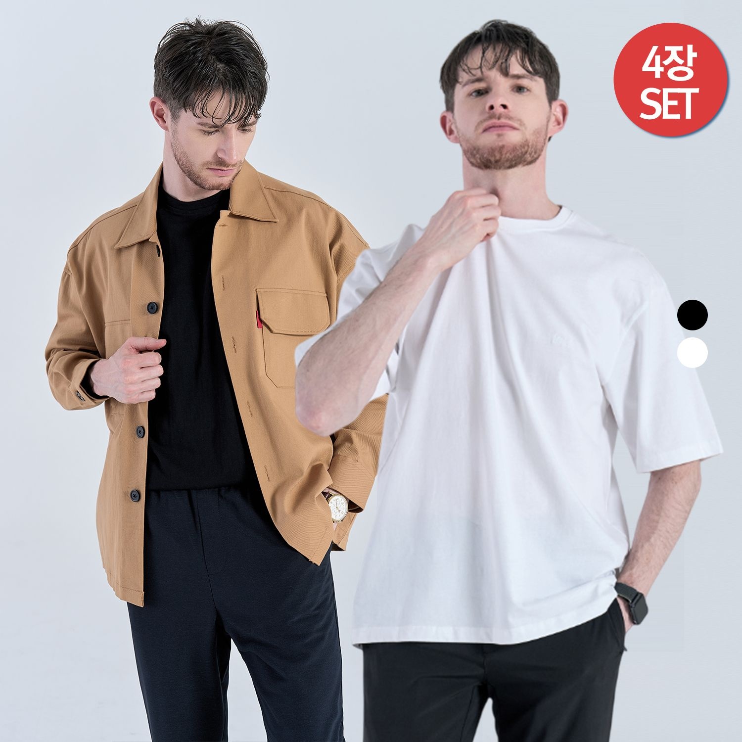 [마운틴 벨리][4장SET][장당 3,741원] 면 20수 남여공용 베이직 라운드 필수 이너 티셔츠 : 롯데ON