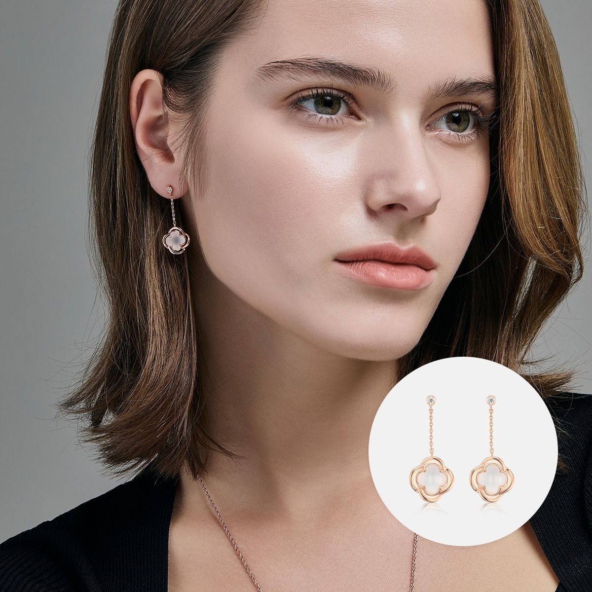 [롯데백화점] 메트로시티 주얼리 라 로사 14K 로즈 귀걸이 A241GE0104R4H LE1217082515