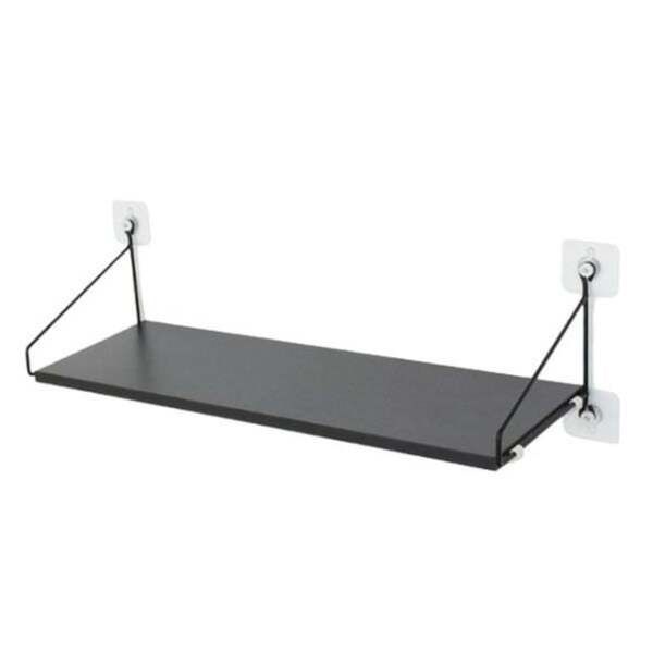 [에이치플러스몰] 셋탑박스 거치대 공유기 와이파이 벽 선반 블랙 60cm