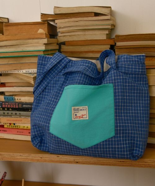 피그먼트 체크포켓배색백 (KBE260122)