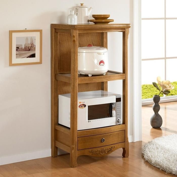 [패션플러스][주식회사 브이와이][JHP3RT24_51AK]브라운 원목 2단렌지대/밥솥전자렌지다이 (29661389A)