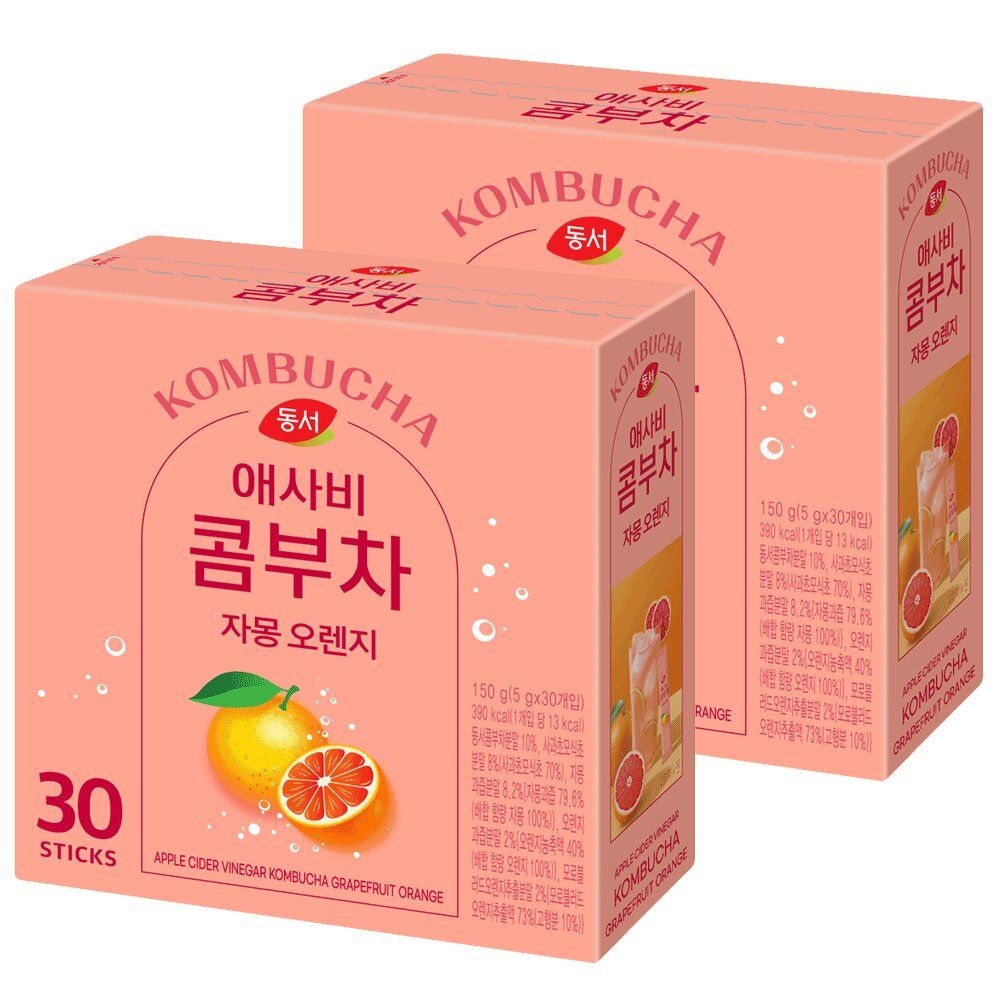 동서식품 동서 애사비 콤부차 자몽 오렌지 30T X 2개