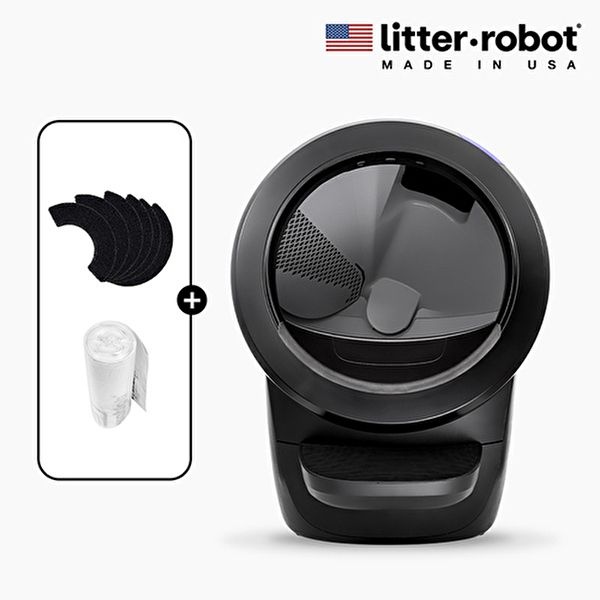 [리터로봇]리터로봇4 고양이 자동 화장실+라이너 25봉+카본필터 6입  (사은품: 6만원 상당의 라이너 50봉 1개 증정)