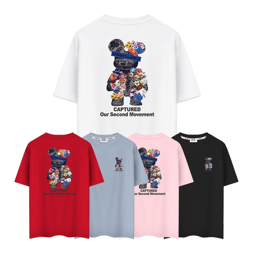 M-3XL 비침없는 기능성 쿨코튼 20수 반팔티 로즈베어