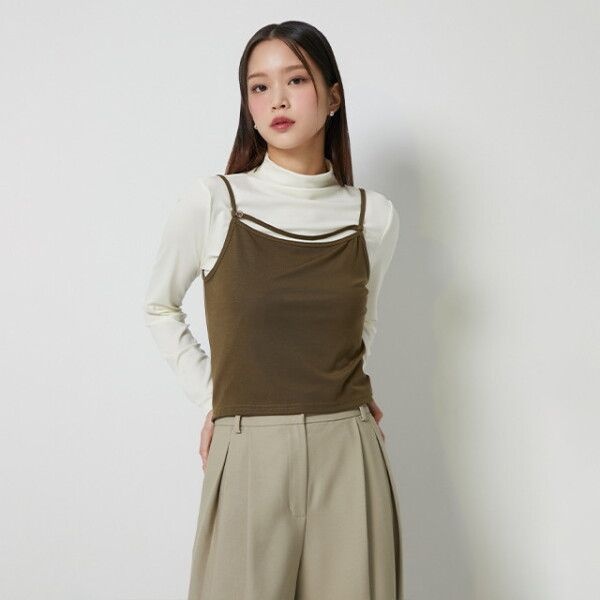 랩 [랩] [LAP ] 언발끈탑 목폴라 긴팔세트 AQ3EX920