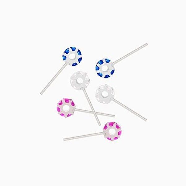 실버 미니 큐빅 휠 귀걸이-WC41112