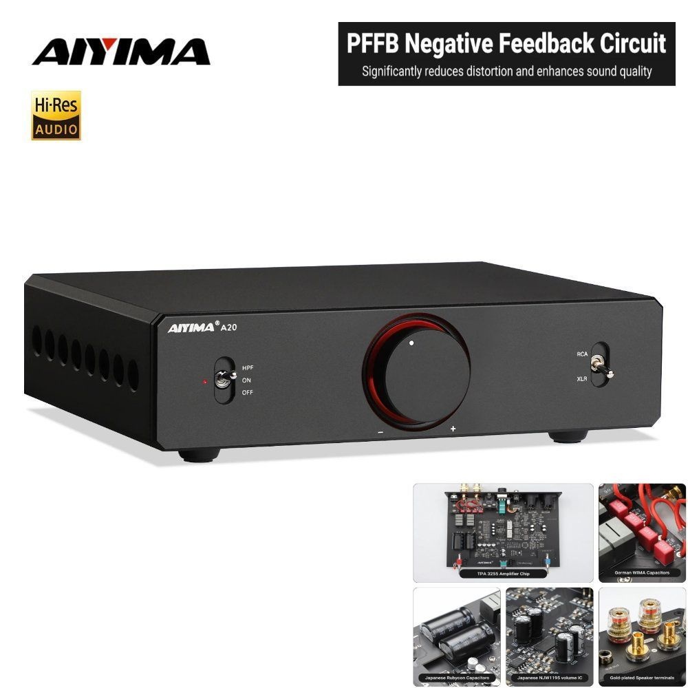 [해외] AIYIMA A20 밸런스드 파워앰프 PFFB HPF XLR BYPASS