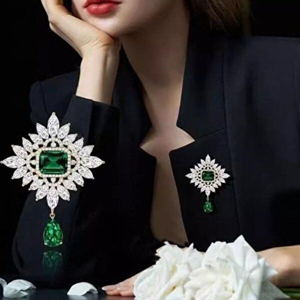 오픈방지 10종 정장 진주 브로치 가디건 매너 옷핀-WF4168B