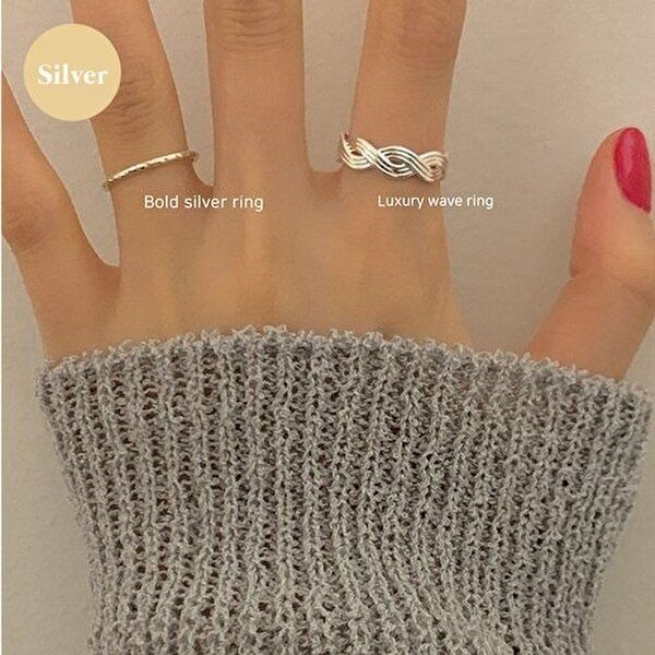 (925 silver) Luxury wave ring B 10-WF0CB06