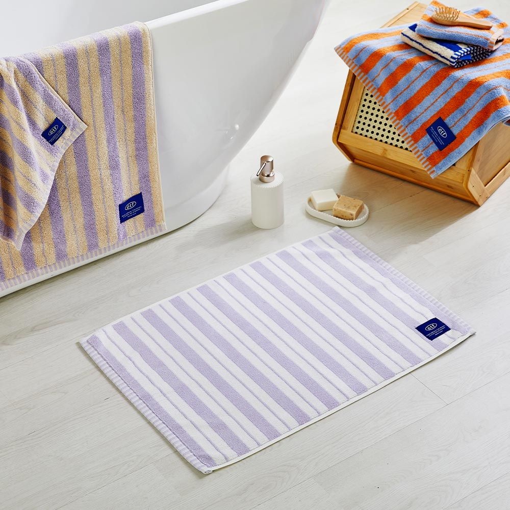 [롯데백화점] 모던하우스 ETF 더블 스트라이프 타월발매트 LAVENDER 45X65cm _NANTONG_BG2025039 LE1221207688