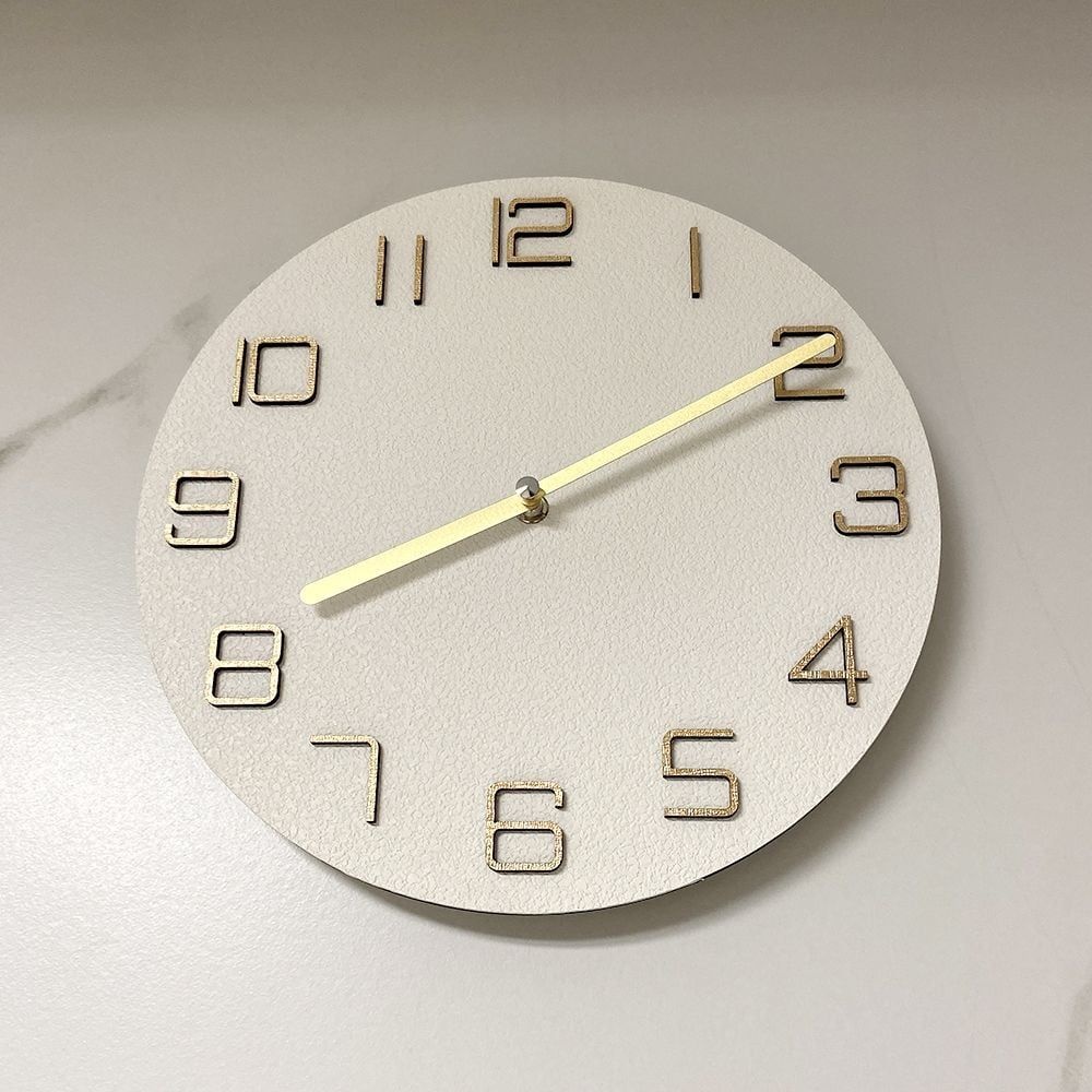 에떼르노 무타공 가벼운 화이트 모던 인테리어 무소음 벽시계