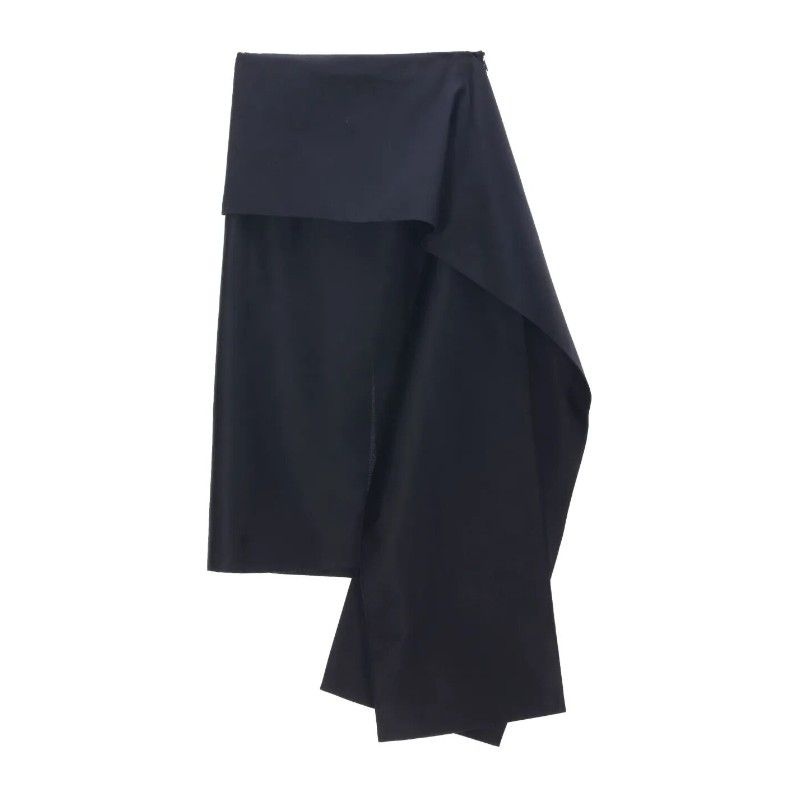 까르벵 까르뱅 어시메트릭 드레이프 보우 스커트 6252K21162 N999